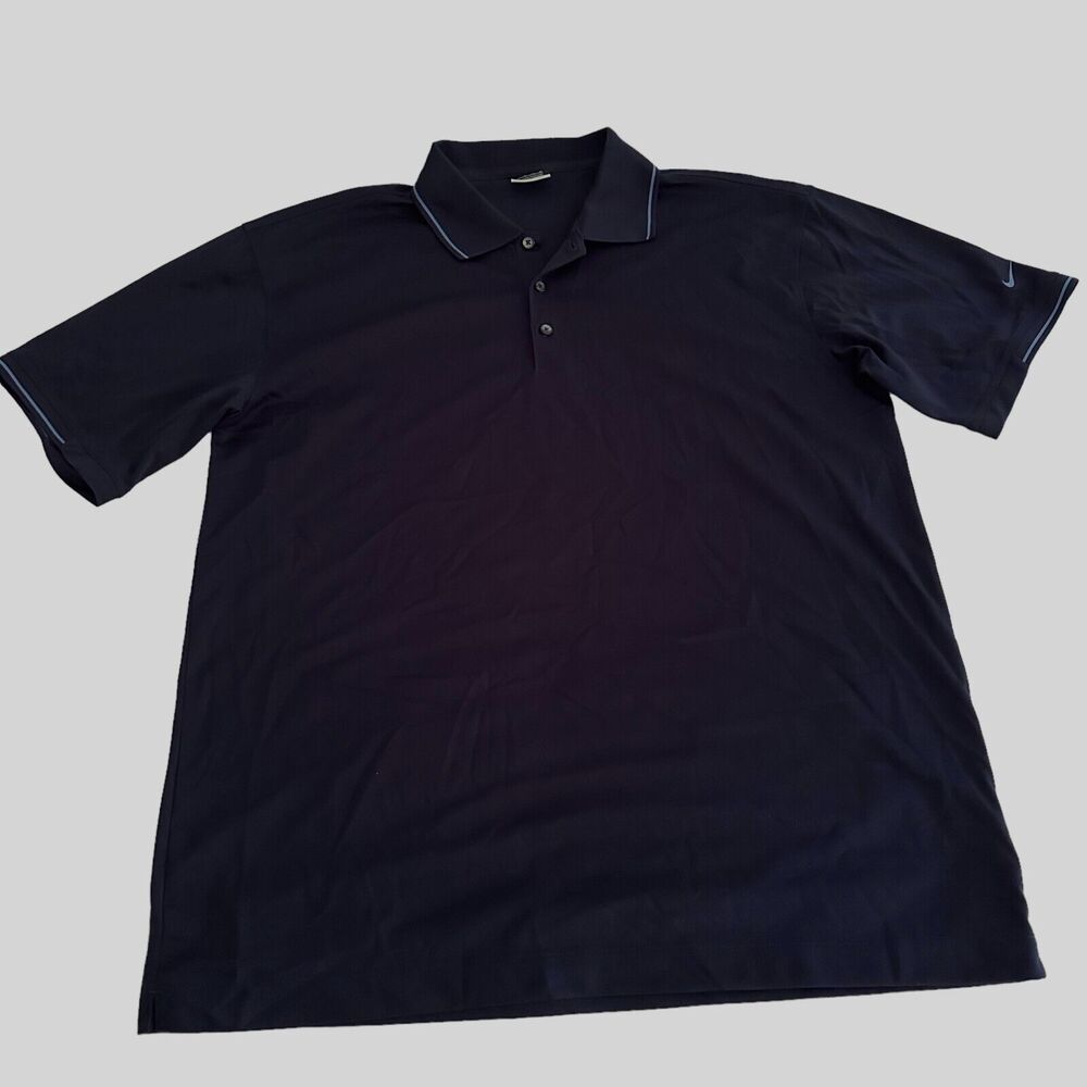 Nike Dri Fit Golf Polo Shirt Men's Size XL Navy Blue Short Sleeve Stretch
